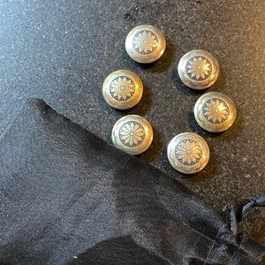 Silver tone button covers star motif